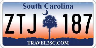 SC license plate ZTJ187