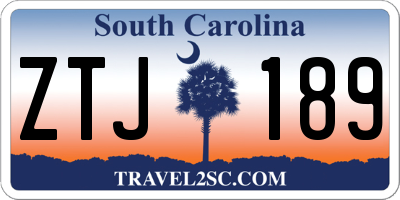 SC license plate ZTJ189
