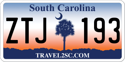 SC license plate ZTJ193