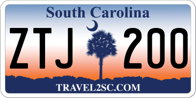 SC license plate ZTJ200