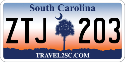 SC license plate ZTJ203