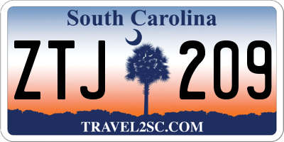 SC license plate ZTJ209