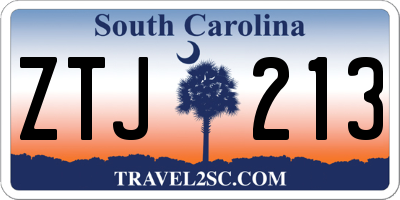 SC license plate ZTJ213
