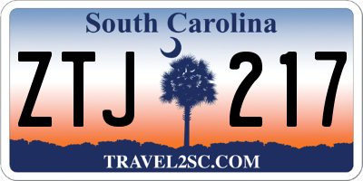 SC license plate ZTJ217