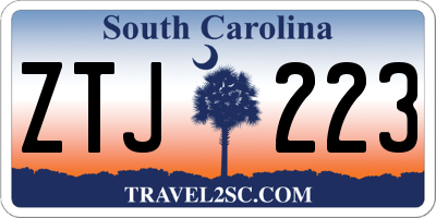SC license plate ZTJ223