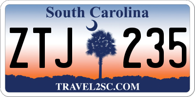 SC license plate ZTJ235