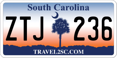 SC license plate ZTJ236