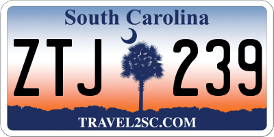 SC license plate ZTJ239