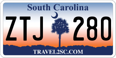 SC license plate ZTJ280