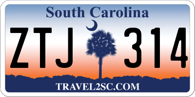 SC license plate ZTJ314
