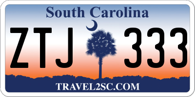 SC license plate ZTJ333