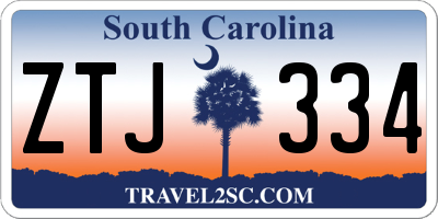 SC license plate ZTJ334