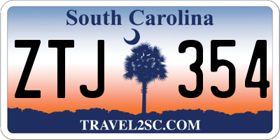 SC license plate ZTJ354