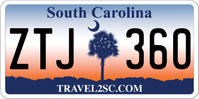 SC license plate ZTJ360