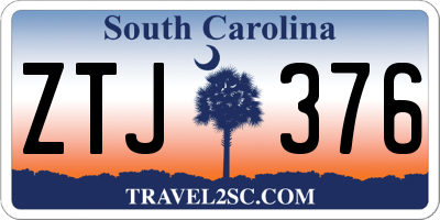 SC license plate ZTJ376