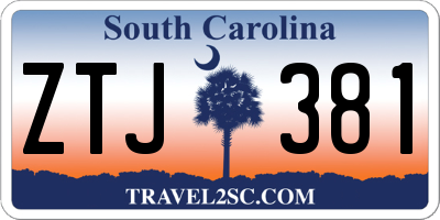 SC license plate ZTJ381