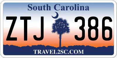 SC license plate ZTJ386