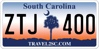 SC license plate ZTJ400