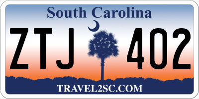 SC license plate ZTJ402