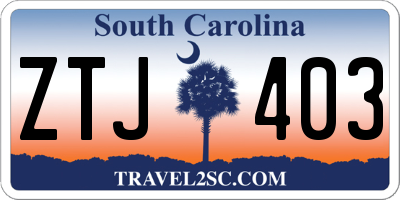 SC license plate ZTJ403