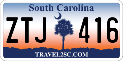 SC license plate ZTJ416