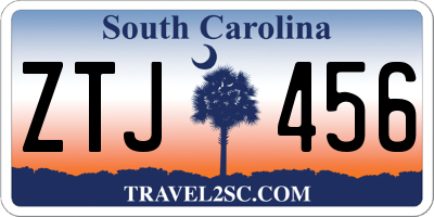SC license plate ZTJ456