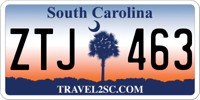 SC license plate ZTJ463