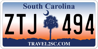 SC license plate ZTJ494