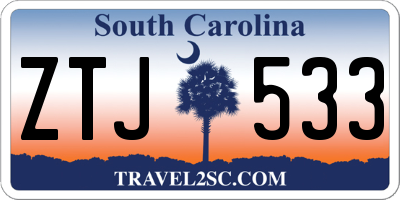 SC license plate ZTJ533
