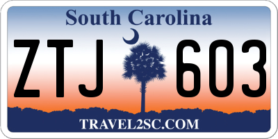 SC license plate ZTJ603