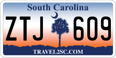 SC license plate ZTJ609