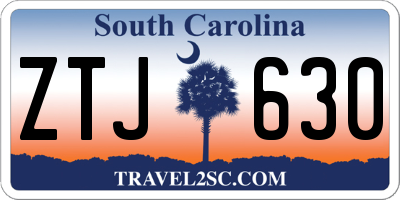 SC license plate ZTJ630