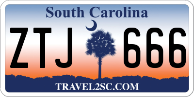 SC license plate ZTJ666