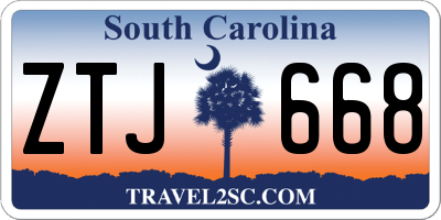SC license plate ZTJ668
