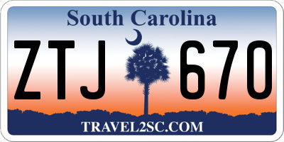 SC license plate ZTJ670