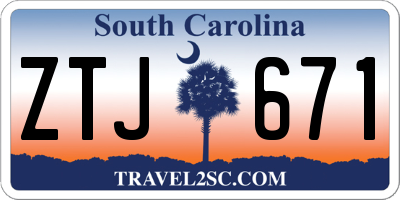 SC license plate ZTJ671