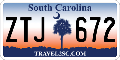 SC license plate ZTJ672