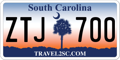 SC license plate ZTJ700