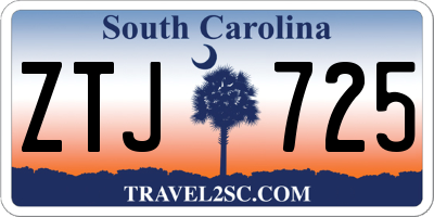 SC license plate ZTJ725