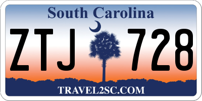 SC license plate ZTJ728