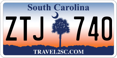 SC license plate ZTJ740