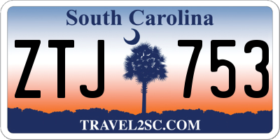 SC license plate ZTJ753