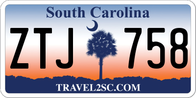 SC license plate ZTJ758