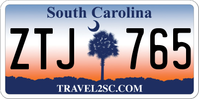 SC license plate ZTJ765
