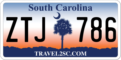SC license plate ZTJ786