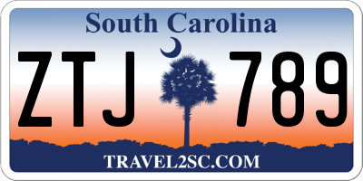 SC license plate ZTJ789