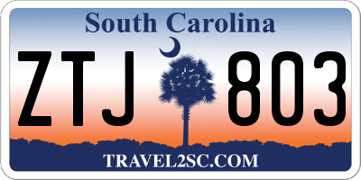 SC license plate ZTJ803