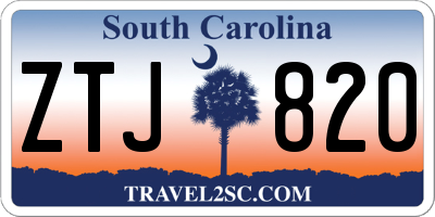 SC license plate ZTJ820