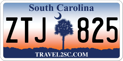 SC license plate ZTJ825