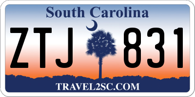 SC license plate ZTJ831